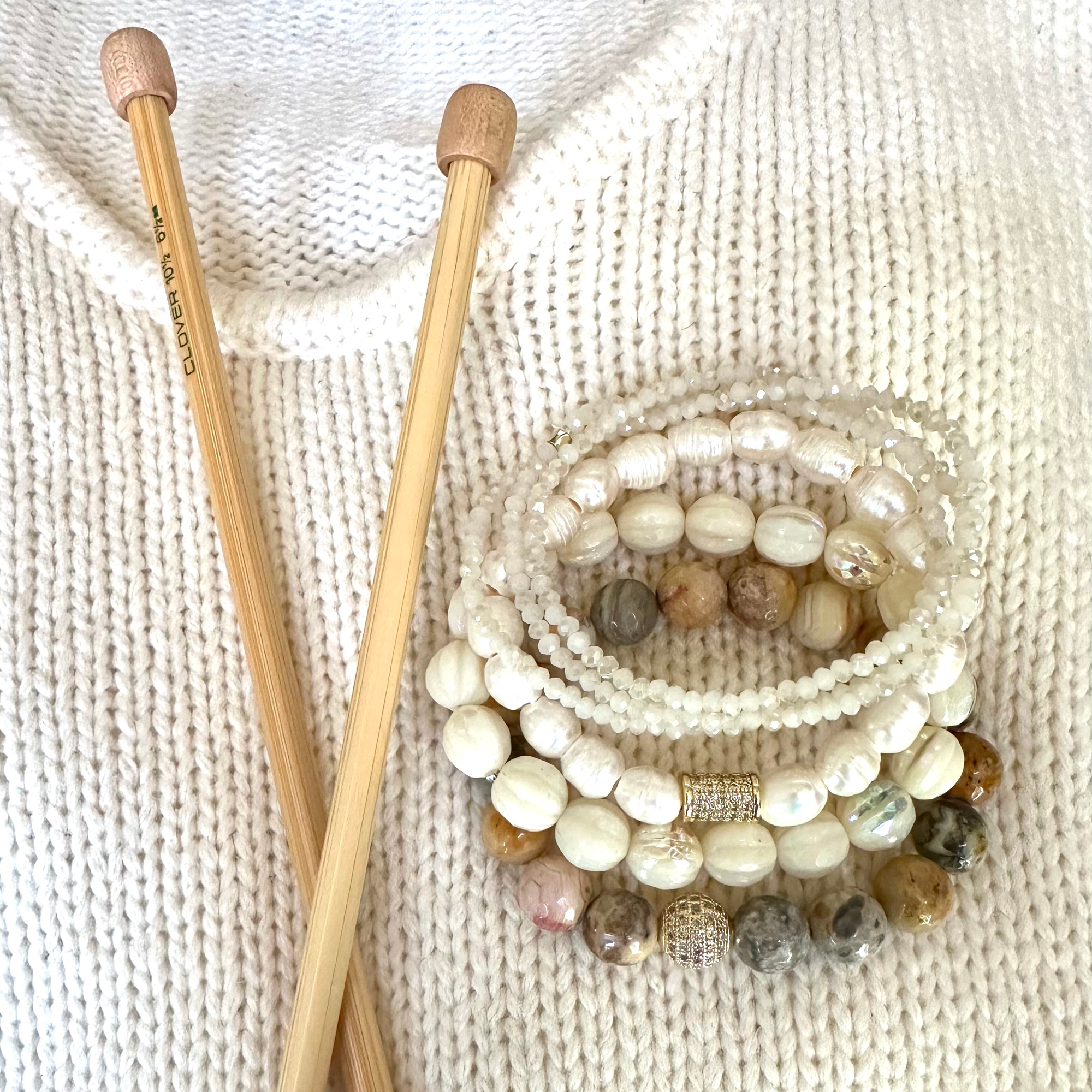 Knit & Pearl Wrap