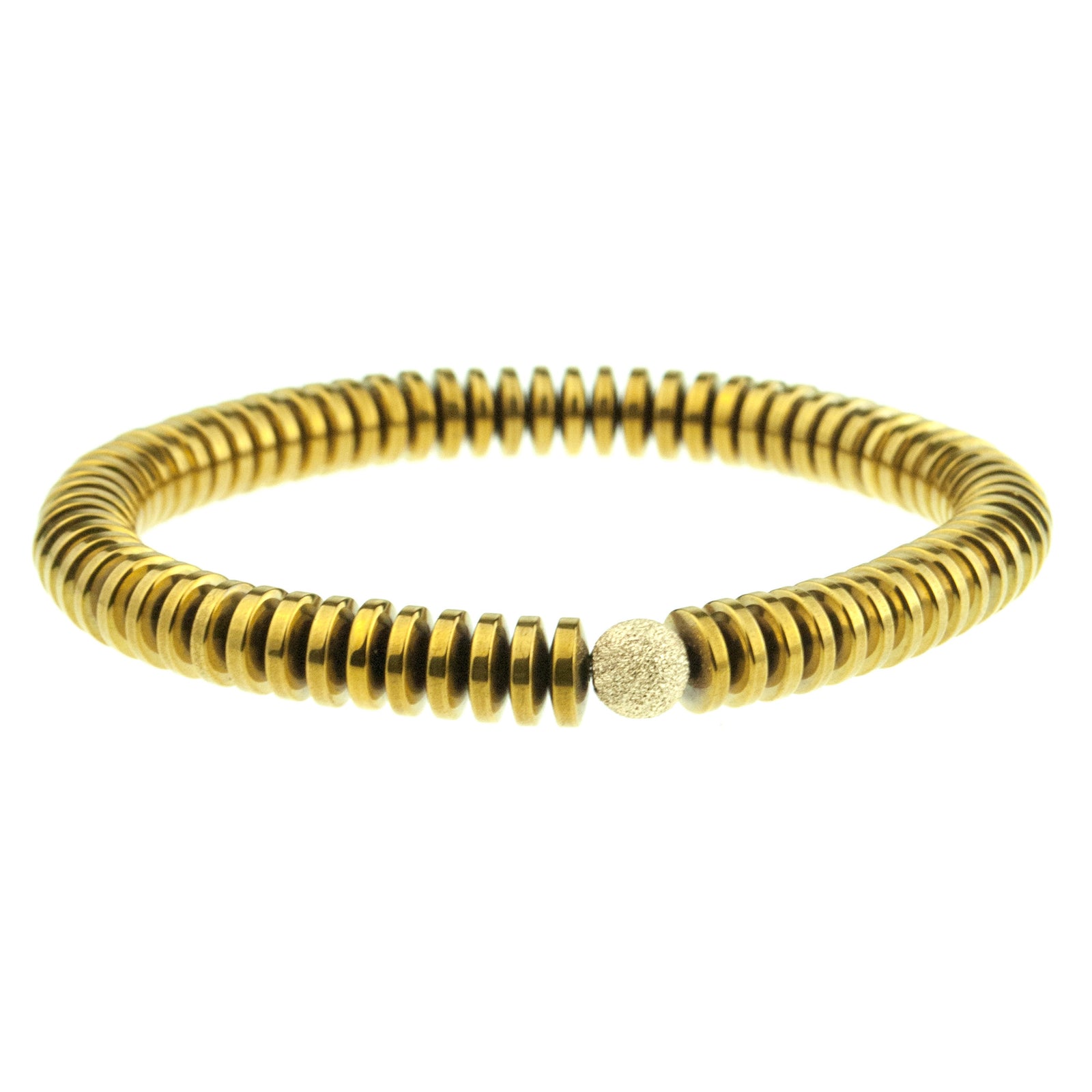 Hematite Rondelle Bracelet In Gold