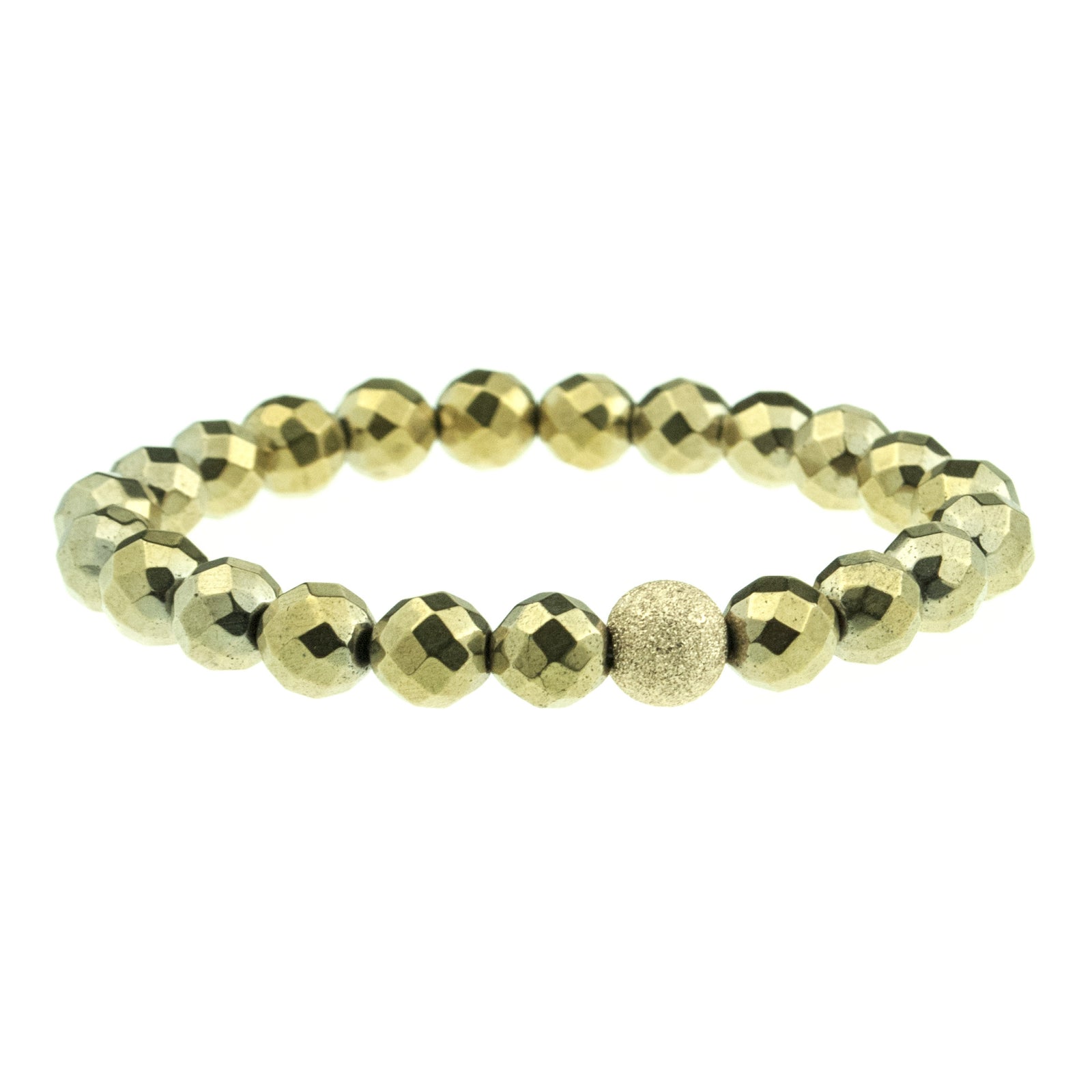 Medium Faceted Hematite in Gold