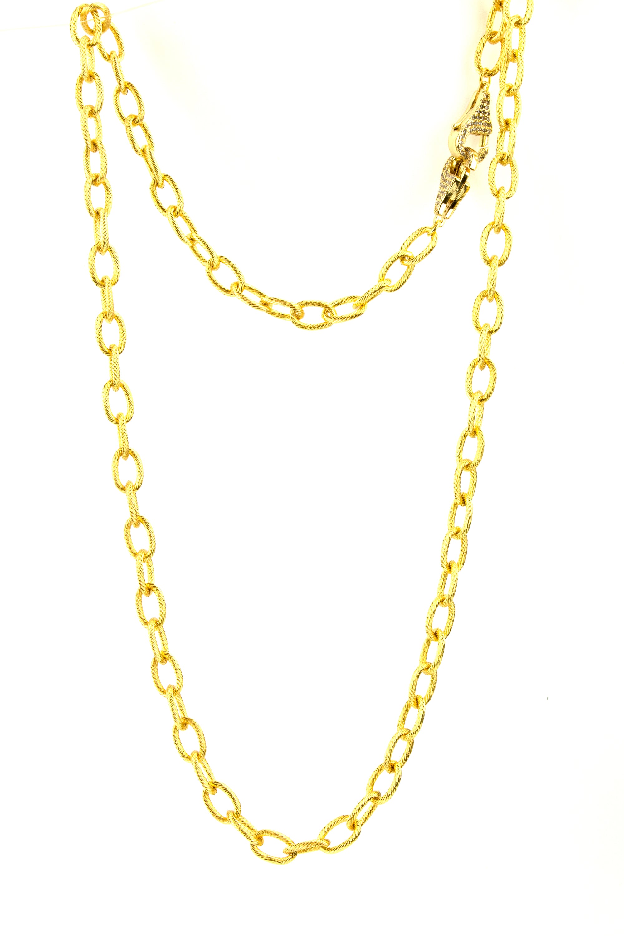 Gold Eyeglass/Mask Chain w/ Pave Clasp