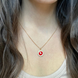 Red Star Pave Charm Necklace