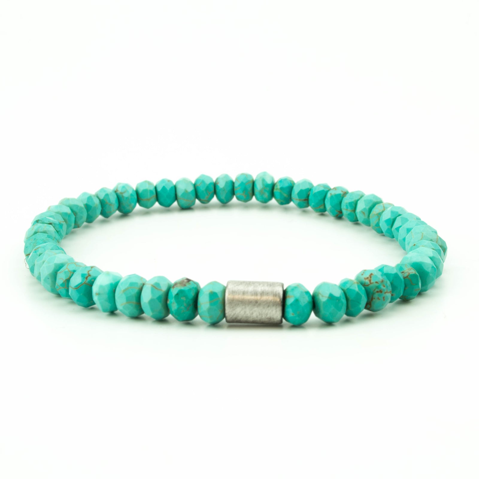 men's stretch beaded bracelet turquoise