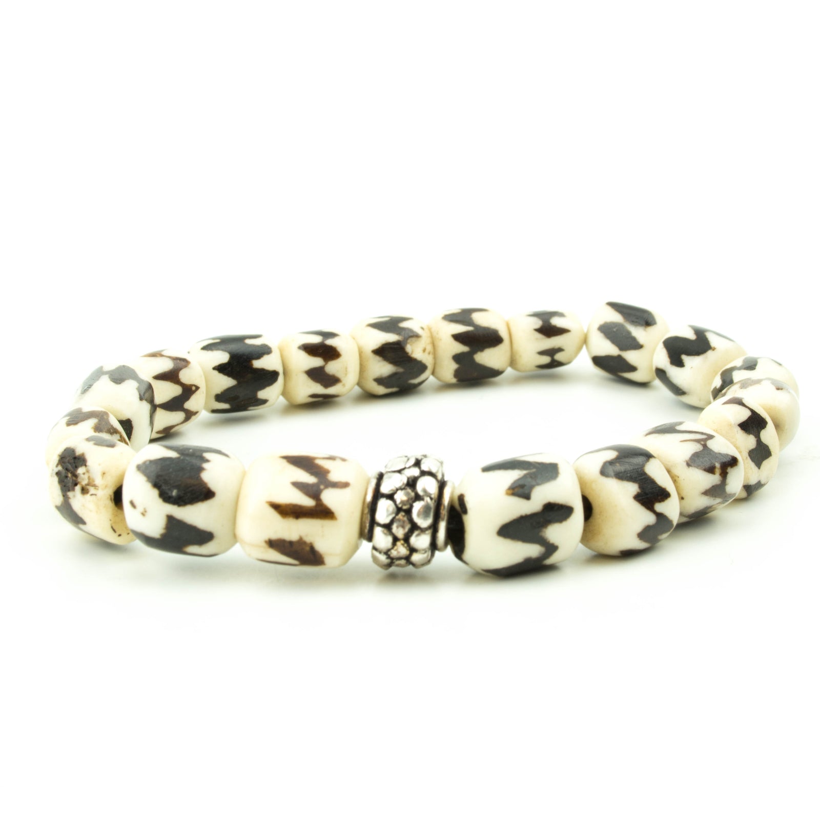 men's stretch beaded bracelet batik bone 