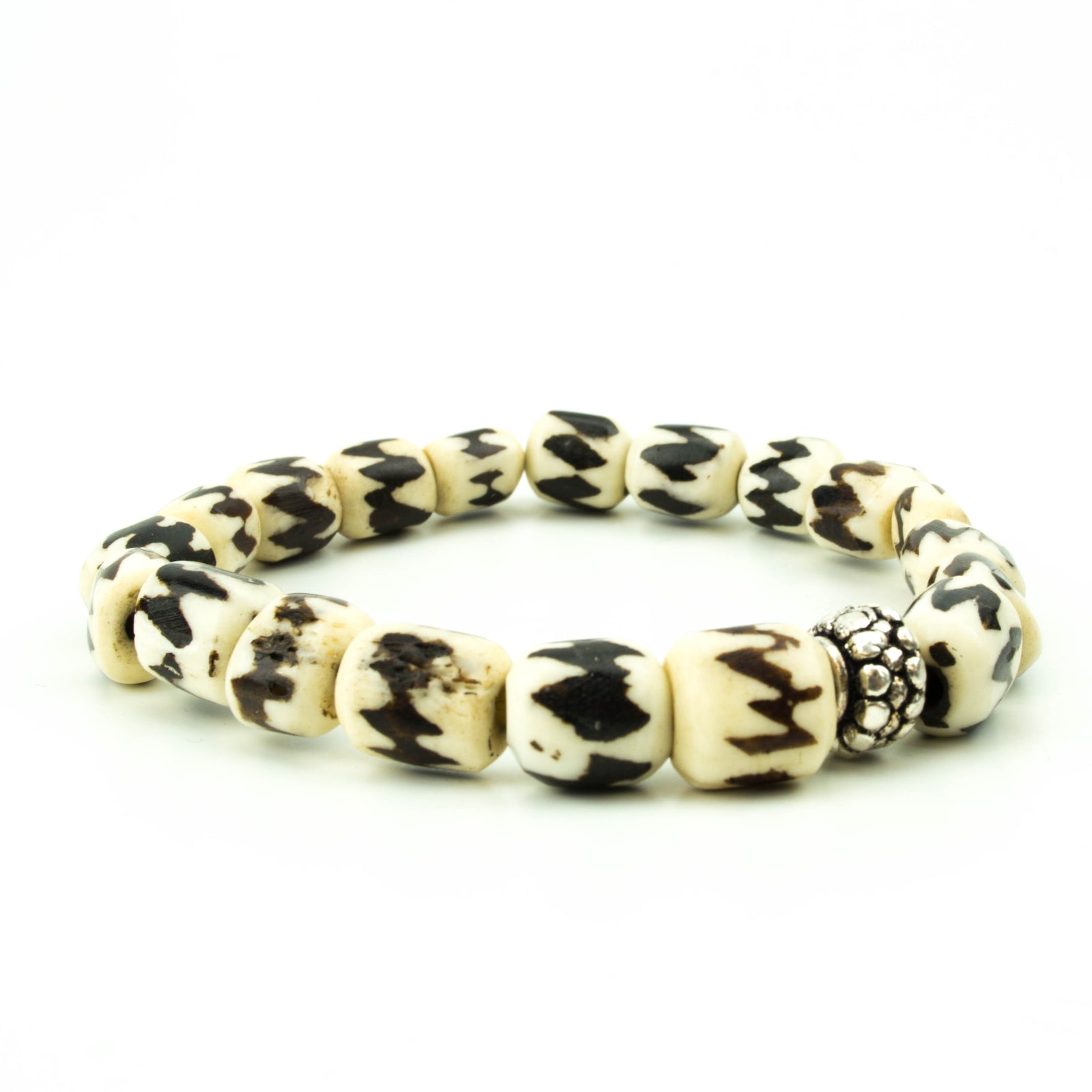 men's stretch beaded bracelet batik bone 