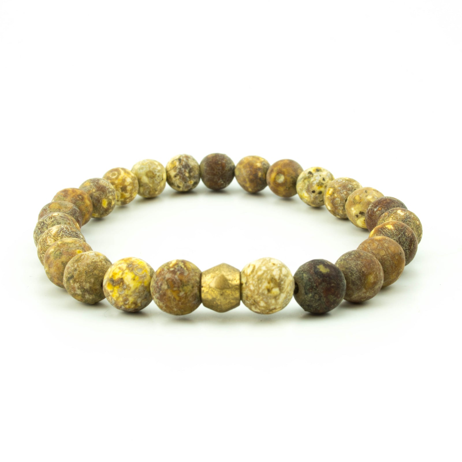men's stretch beaded bracelet matte jasper