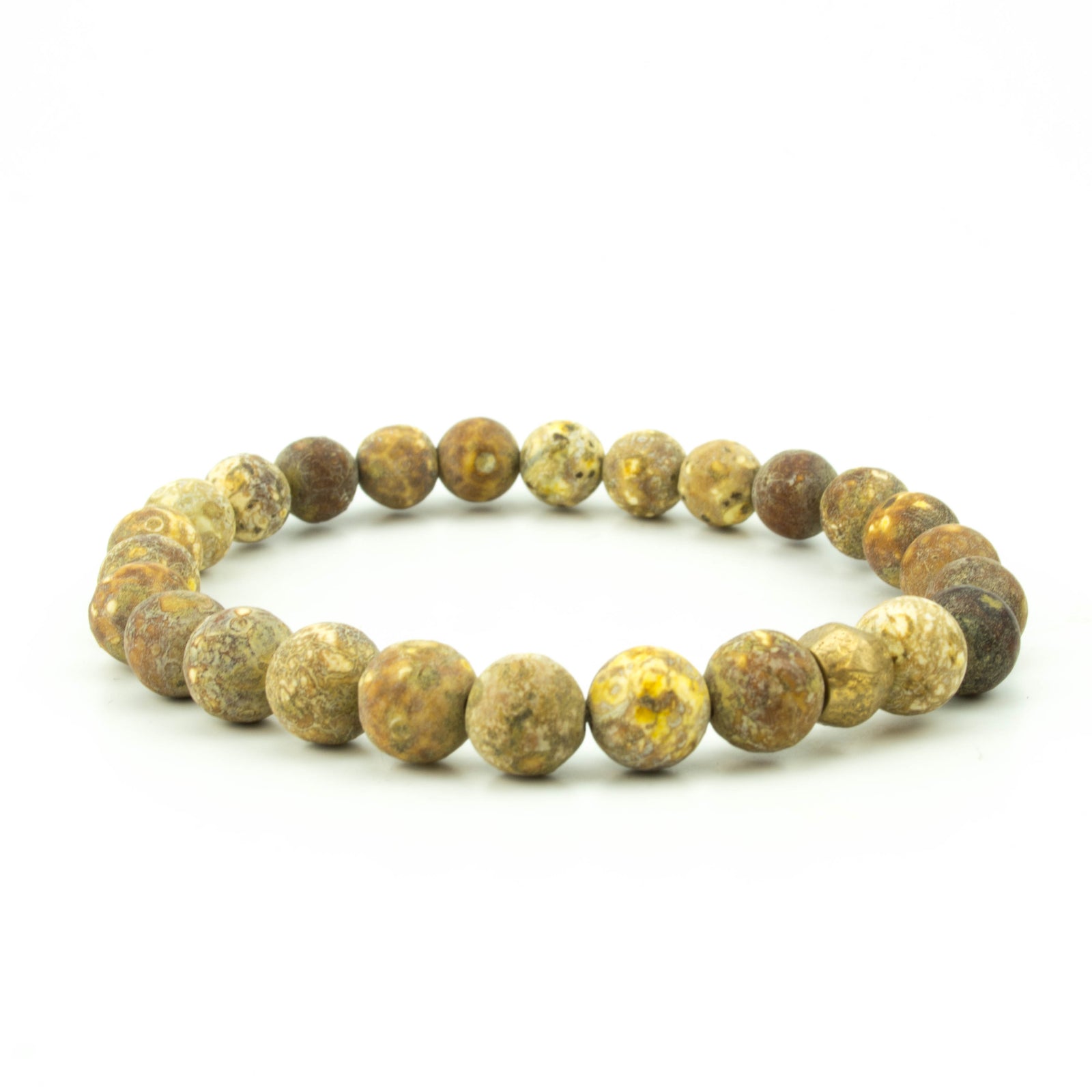 men's stretch beaded bracelet matte jasper