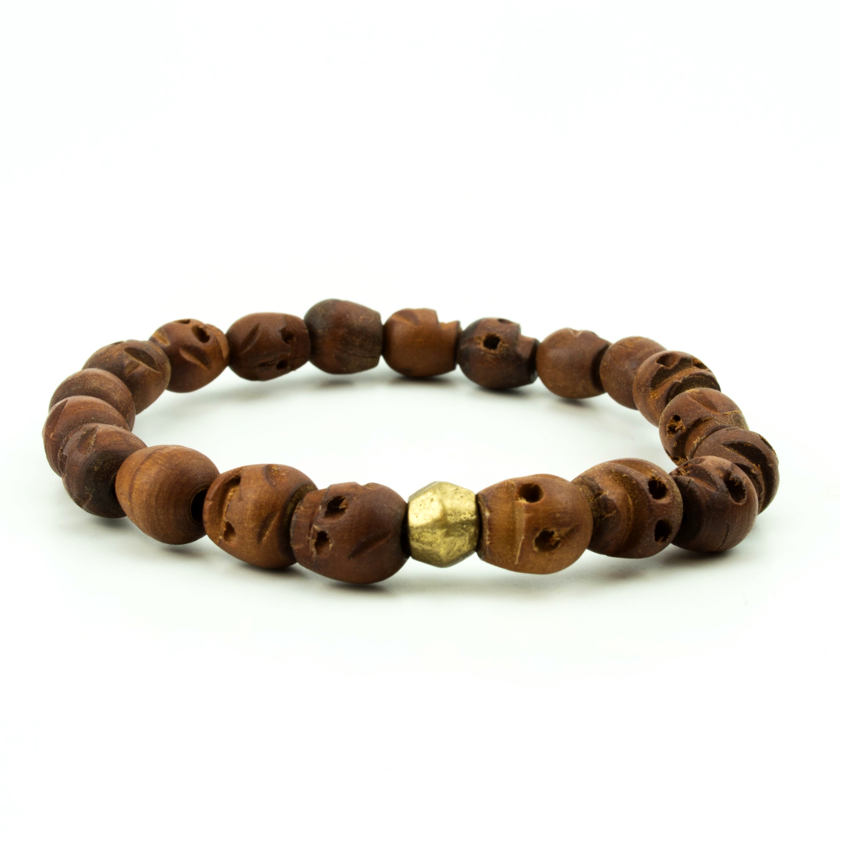 Skull and Wood Bead Bracelet 2 pack | AMiGAZ Attitude Approved Accessories