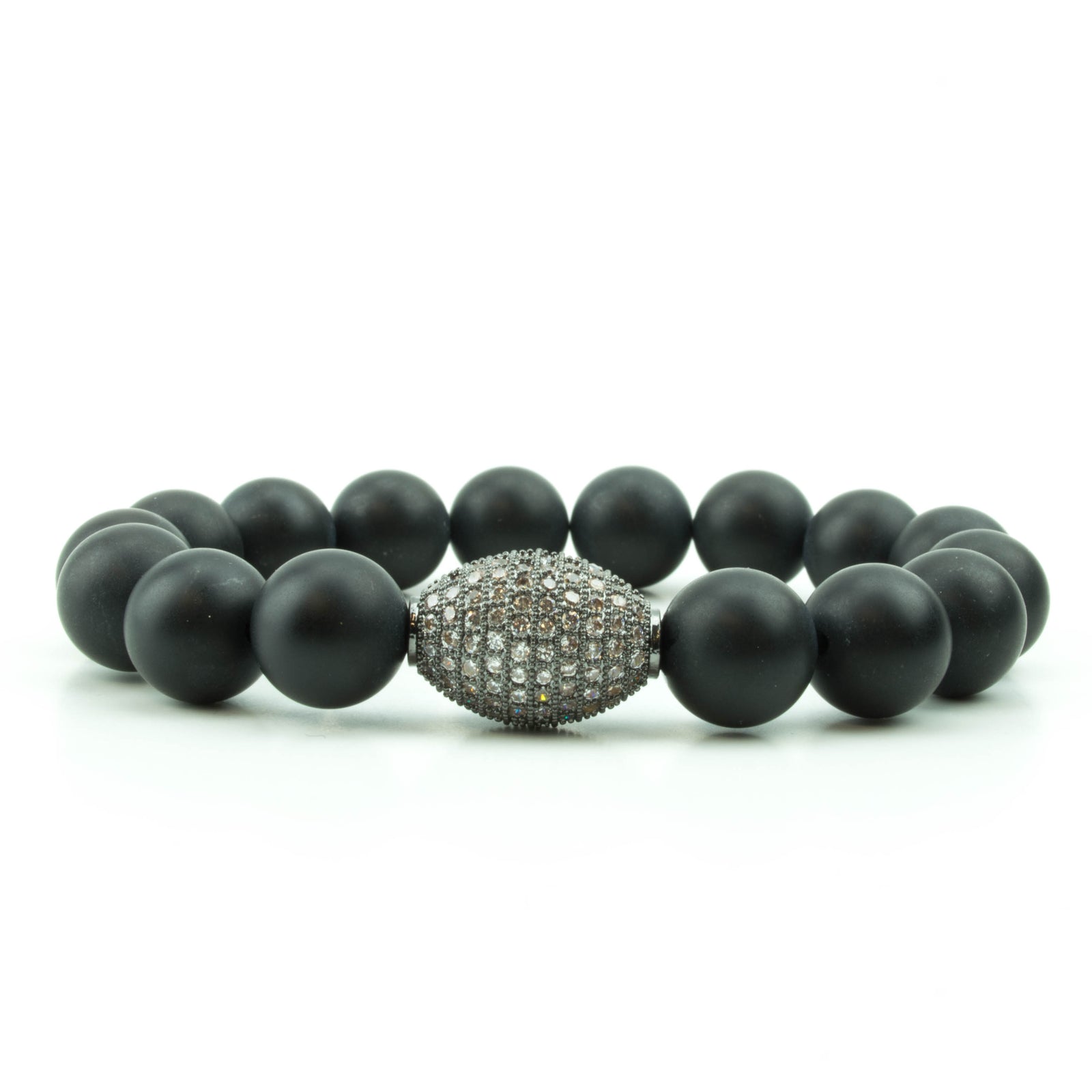 Matte Onyx Beaded Bracelet  Black Gemstone Bead Bracelet – GT collection
