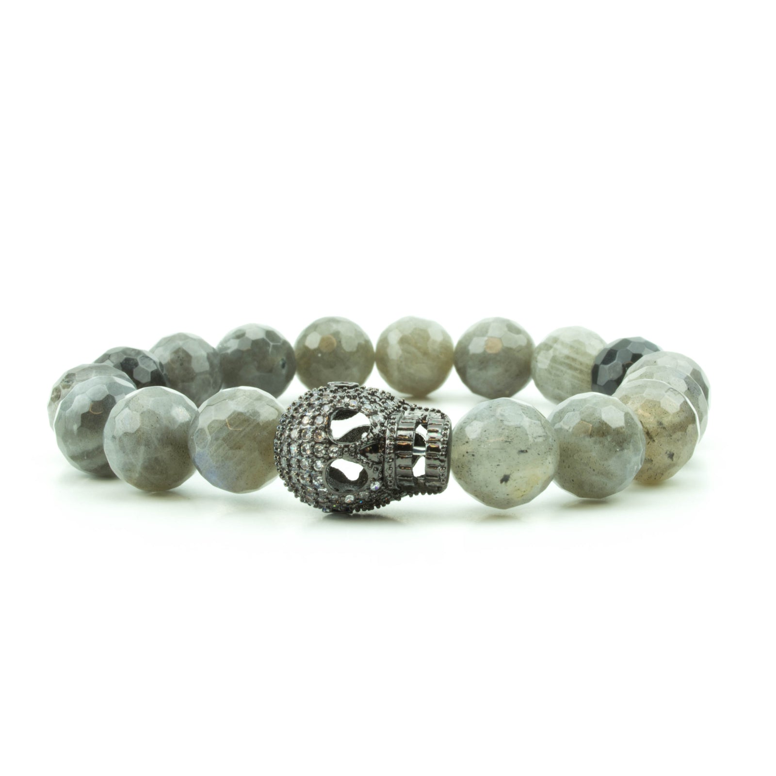 Pave Skull Labradorite Bracelet