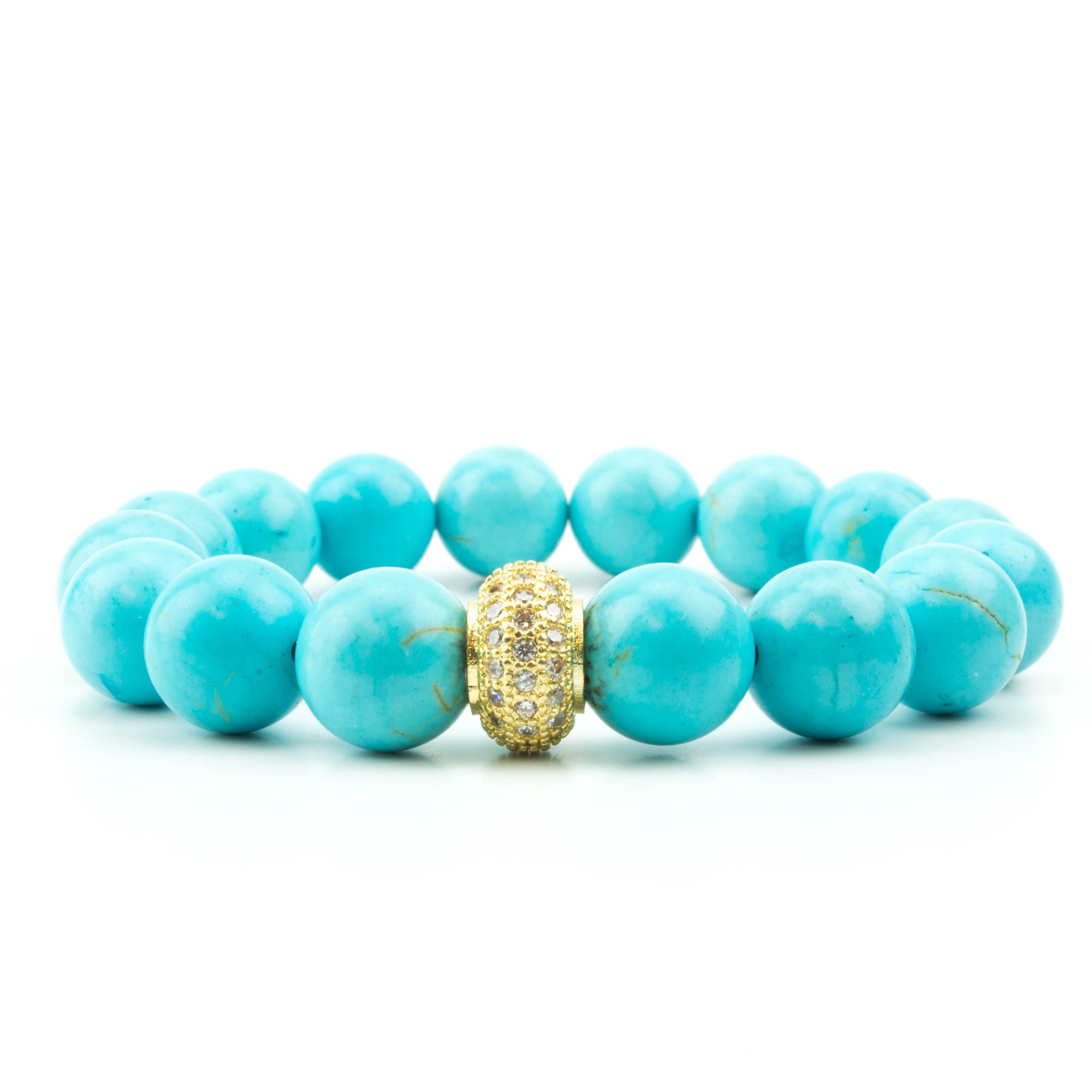 Pave  Smooth Turquoise Bracelet