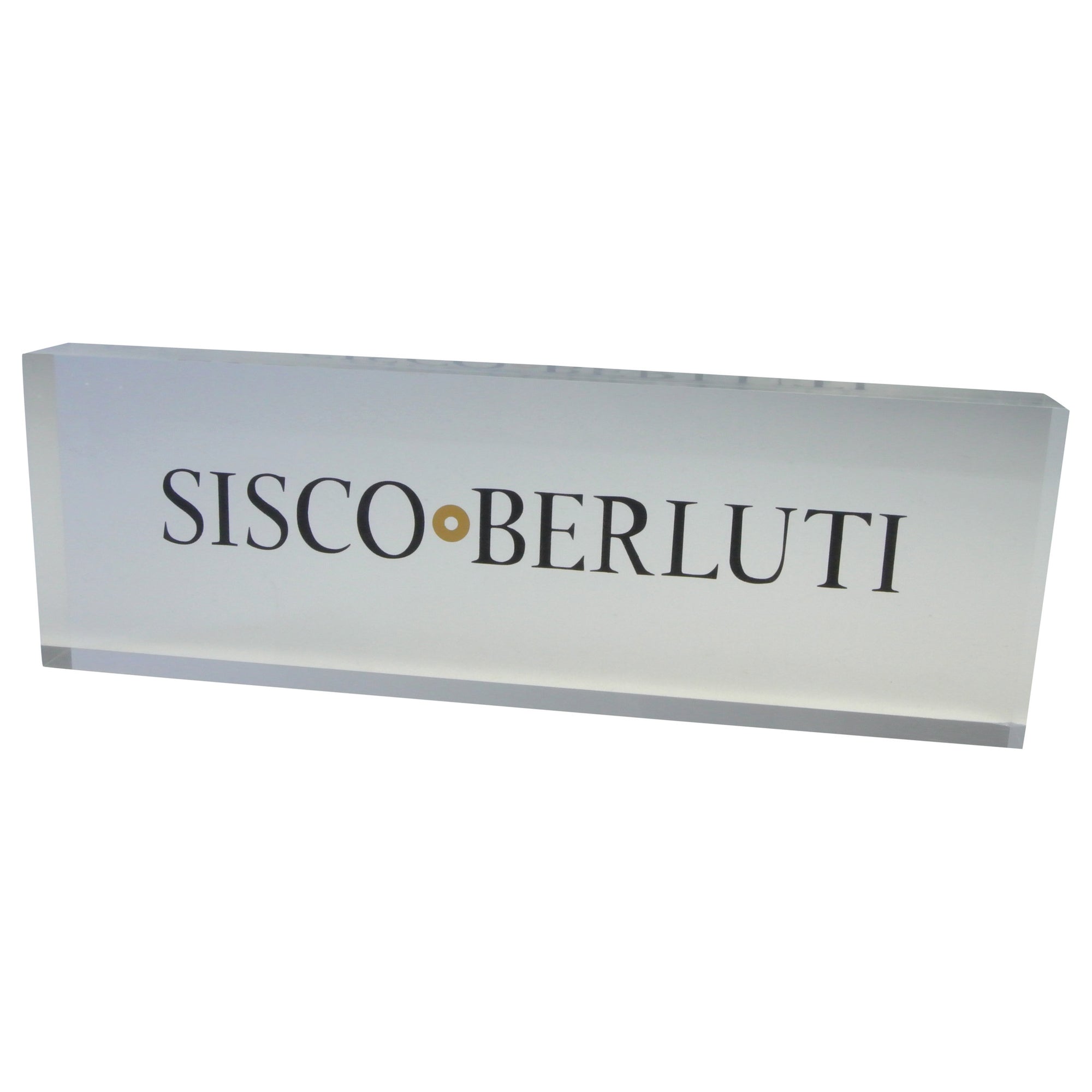 Sisco + Berluti Logo Lucite Display